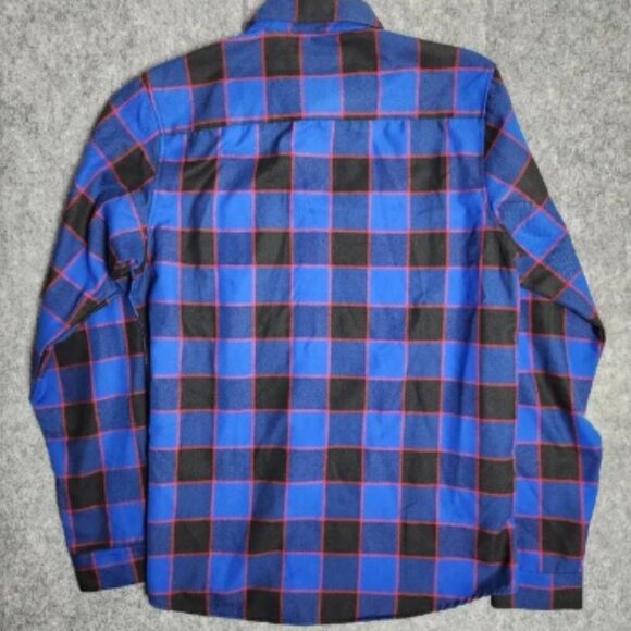 Dixxon Mens Voorhees Flannel Shirt LT Large Tall Blue Red Plaid Friday the 13th - Picture 2 of 9